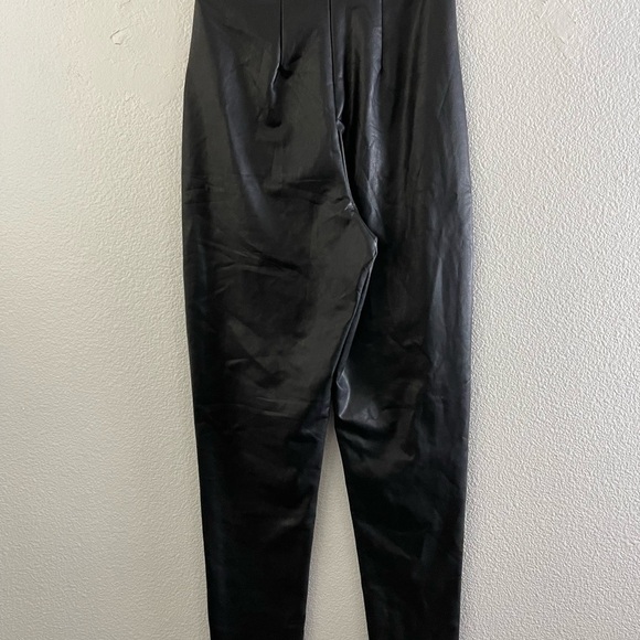 NIA Faux Leather Leggings Push Up Stretch High Waist Sexy Yoga Pants Black - Picture 3 of 8